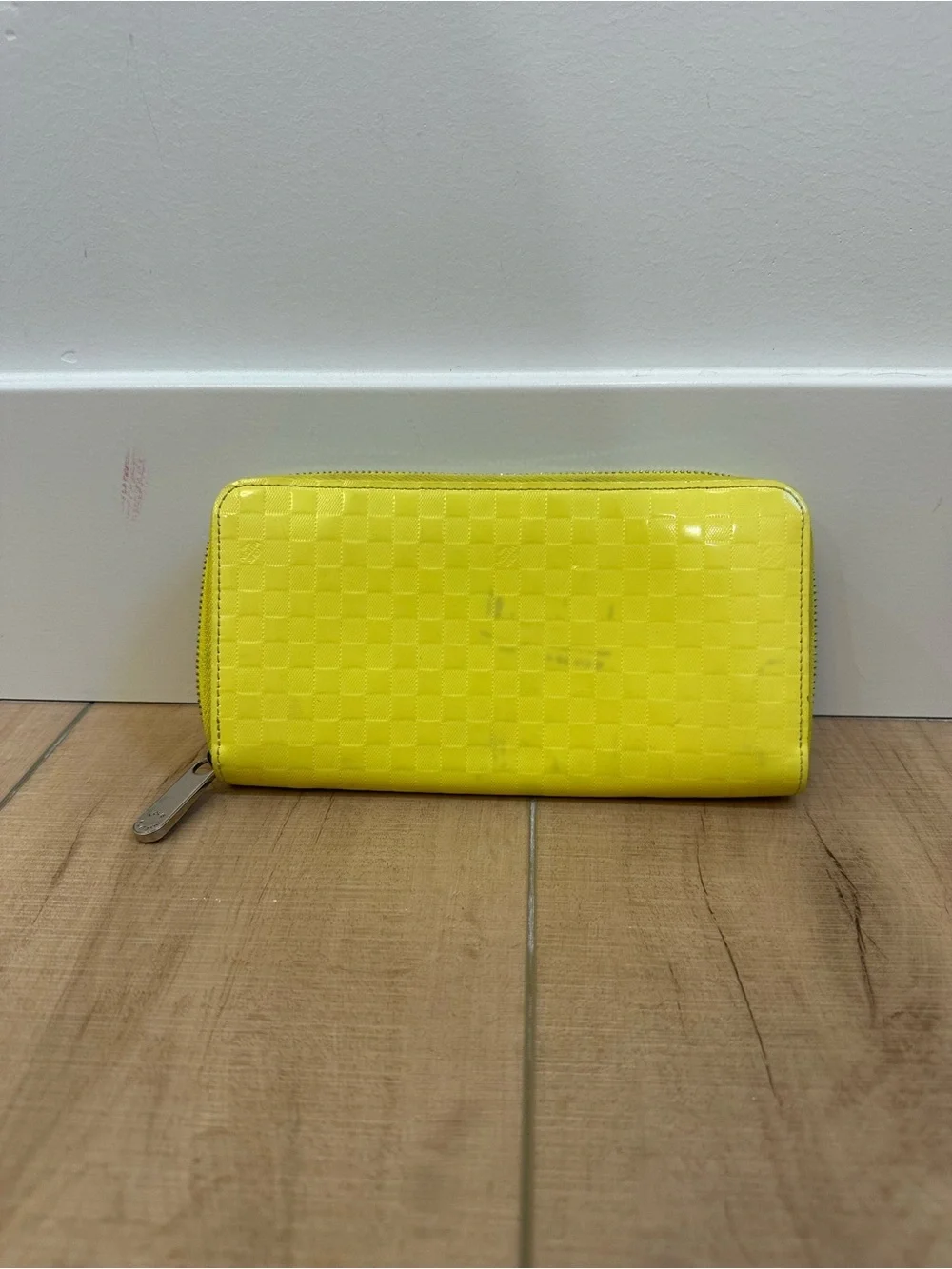 Louis Vuitton Yellow Damier Zip Around Wallet